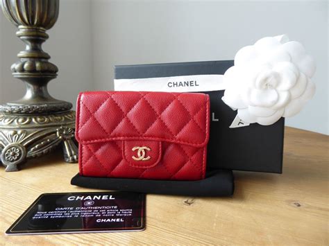 red chanel card holder|chanel card holder with flap.